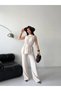 Halter Neck Belted Waist Palazzo Trousers Double Set for Women