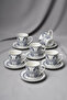 Emsan Mandala Inspired Ethnic Patterned Porcelain Coffee Cup Set for 6 People |   Stylish Presentation Set 90 ml