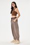 Women's Mink Italian Carrot Fit Elastic Waist Belted Casual Tencel Pants Size 38 - 46 - 2