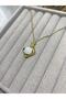 Gold Color Pearl Detailed Special Design Necklace with Zircon Stone Elegant Women's Necklace