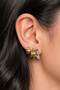 Gold Colored Striped 3-Piece Hoop Earring Set - 2
