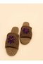 Set of 3 Women's Straw Slippers Beige Knitted Lace Knitwear Embroidered Stylish New Season Summer Home Beach Vacation Slippers - 4
