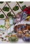 Colorful Risus Footed Goblet, 6 Colorful 195Cc Volumes with Gold Detail, Hand Washable Goblet Set