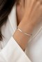 Jewelry Women's Thin Flat Herringbone Chain Silver Color Tarnish Resistant Steel Bracelet 1108