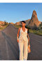 White Tie-Front Rustic Two-Piece Set - 3
