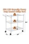 3-Tier Metal Rolling Utility Cart with Wheels, Chrome Steel Wire Storage Cart with Handle, Heavy Duty Mobile Organizer for Kitchen, Office, or Workshop Use - 3