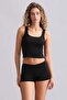 Egyptian Modal by Tencel U Helen Thick Strap Crop / T-Shirt Black - 2