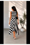 Summer Black and White Striped Asymmetrical Cut Sleeveless Midi Dress - 3