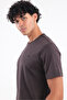 Modal Interlock Fabric Minimal Logo Crew Neck Men's Sports T-Shirt - 5