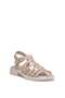 Elit 26Ymrt01C Women's Genuine Leather Flat Sandals Beige - 3