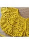 Mustard Colored Large Patterned Hand-Knitted Wool Collar Shawl - 5