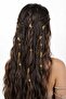 Vintage Braided Hair Ring Leaf Model-Gold Buckle Set (20 Pieces) - 2