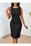 Women's strappy turtleneck pleated short imported crepe dress - 2