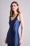 V-Neck Satin Sleeveless Maxi Indigo Midi Dress I0770Ax26Sm - 6