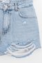 Yıpratmalı Mini Denim Şort - 4