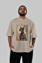 For Dog Lovers 25 Front Dog Prints Beige Oversize T-Shirt 100% Cotton Unisex Dog Lover Premium Design - 5