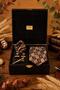 Black Men's Gift Box - Tie with Handkerchief, Cufflinks, Tie Clip Kmk228