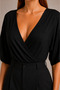 Double-Breasted V-Neck Half Sleeve Women's Bodysuit |   Backless Snap Fastener Flexible Bodysuit - 3