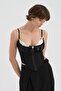 Women's Blouse Corset with Brooch Detail on the Front and Agrafl Design on the Front