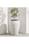 Balsam Cement Terrazo Textured Planter 54x54x68cm - White
