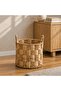 Nymeria Round Water Hyacinth Basket With Handle 32x32x34 Cm-natural