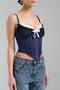 Women's Blouse Corset with Brooch Detail on the Front and Agrafl Design on the Front - 7