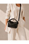 Milano Model Black Gold Studded Mini Women's Shoulder and Hand Bag - 4