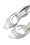 Vienza Women's Silver Satin Open-Toe 8.5 cm Thin Heeled Mule Slippers - 2