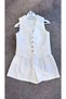 Women's Striped Vest and Shorts Set White - 5