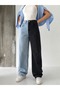 Two-Tone Full-Fit Wide-Leg Denim Pants - 4