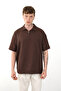 Linen Look 100% Cotton Comfortable Fit Drop Shoulder Zipper Closure Men's Polo Collar T-Shirt - 3