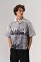 Worker Apaş Collar Short Sleeve Oversize Shirt