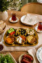 6 Bowl Set with Tray Metal Gold Color Snack Breakfast Appetizer Presentation