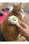 Cat Dog Hair Collection and Combing Brush with Automatic Cleaning Button, Ear-Shaped Brush