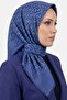 Women's Blue F Patterned Flared Scarf