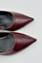 Short Heeled Patent Leather Women's Ballerinas Mary Jane Burgundy Patent Leather - 4