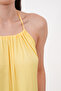 Women's Backless Midi Length Halter Neck Satin Dress - 4