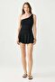 One-Shoulder Combined Short Dress Swimsuit 6009 Black - 3