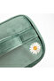 Mint Green Floral Embroidered Velvet Makeup Bag & Organizer 25X17.5X11 cm - 6