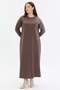 Stone Detailed Comfortable Fit Long Women's Dress - 4