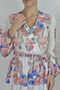Msn Tie Detailed Floral V-Neck Maxi Dress