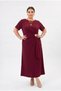 Women's Burgundy Plus Size Buckle Detail Oysho Fabric Dress Hzl26W-Zss150901