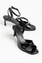 Luumi Cross-Strapped Black Patent Leather Single-Strapped Women's Shoes - 2