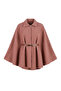 Bouquet Fabric Belted Winter Poncho 2233-03 Dried Rose - 6