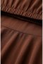 Bürümcük Fabric Elastic Waist Gathered Skirt 0561-07 Brown - 4