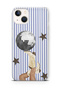iPhone 14 Plus Compatible Disco Ball Pattern Transparent Phone Case