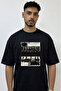 K Pop Bts Design Printed Oversize Black T-Shirt