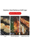 Rolling Grilling Baskets for Outdoor Grill Stainless Steel Round Mesh Rotation Barbecue Cylinder Cage Cooking Accessories for Veggies Vegetable Fish Meat Food Camping,Gift for Men Large - 2