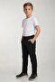 School Pants Elastic Ribbed Waist Canvas Children's Pants Back to School - 3