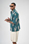 Trend Biz Oversize Tropical Leaf Embroidered Short Sleeve Shirt - 5